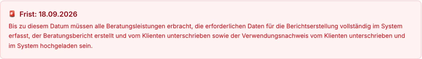 Statusleiste eines Vorgangs mit den neun Phasen